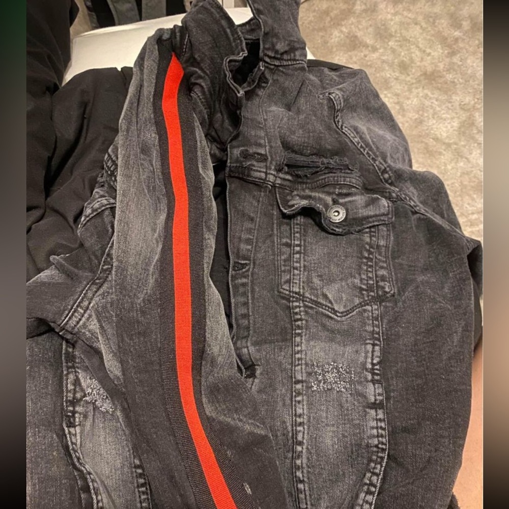 Jordan Craig Black Jean Distressed Jacket